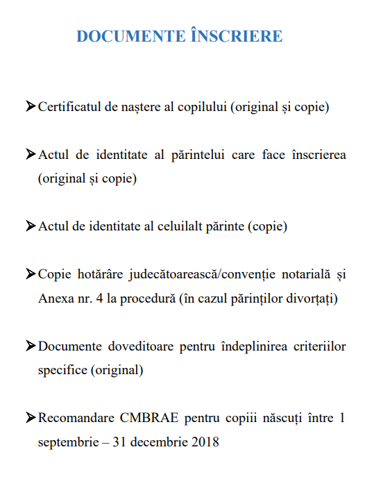 Anunțuri — Școala Gimnazială "Elena Văcărescu"